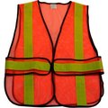 Petra Roc Inc Petra Roc Mesh Vest with Adjustable Sides & Reflective "X" On Back, Polyester Mesh, Orange, One Size OVM-HGCSA
